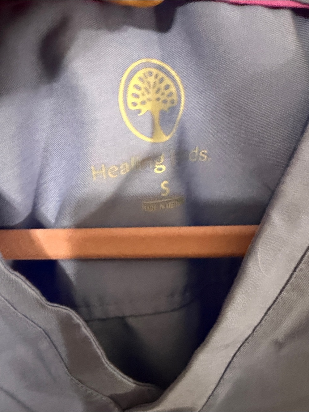 healing hands Periwinkle Blue Scrub Top and Jogger Set - Picture 2 of 3